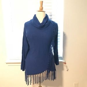 BLUE SWEATER W/ Fringes!